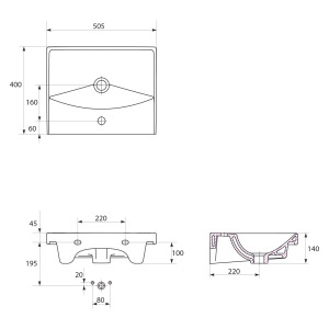Umywalka Cersanit City 50,5cm (K35-005) 2