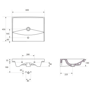 Umywalka Cersanit City 60cm (K35-006) 2