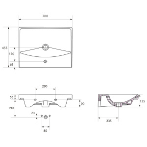 Umywalka Cersanit City 70cm (K35-007) 2