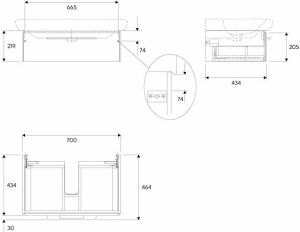 Koło Szafka podumywalkowa Life! 70cm biały połysk (89457000) 2