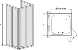 Sanplast Kabina prysznicowa przyścienna kwadratowa KT/Dr-c biała szyba P 80 x 80cm (600-013-0820-01-520) 3