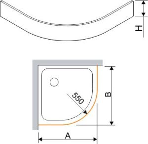 Obudowa brodzika Sanplast Eko Plus półokrągła 80cm  (625-404-0420-01-000) 2