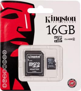 Karta Kingston MicroSDHC 16 GB Class 4  (SDC416GBSP) 1