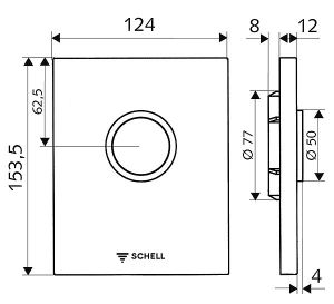 Przycisk spłukujący Schell Compact II do pisuaru chrom połysk (028000699) 2