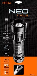 Latarka Neo aluminiowa 200lum zoom IPX7 3xAAA (99-101) 2