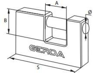 Gerda Kłódka żeliwna trzpieniowa 60mm (GROKZT0006000.0613OP) 1