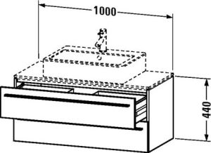 Duravit Szafka dolna do konsoli X-large 100cm orzech amerykański (XL651201313) 2