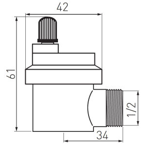 Ferro Odpowietrznik automatyczny boczny 1/2" (O15ASB) 1