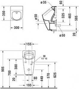 Pisuar Duravit Pisuar Duravit 2809310097 - 2809310097 2