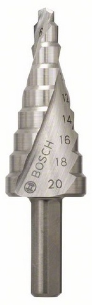 Wiertło Bosch stopniowe walcowe 4 6 10 12 14 16 8 18 20mm  (2608597519) 1