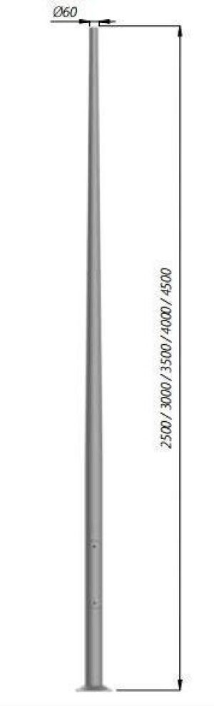 ROSA Słup aluminiowy 3M Anodowany INOX SAL-3/B60 (42120/C45) 1