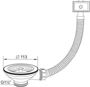 Syfon Rawiplast Spust z sitkiem pojedynczy 1,5" (A241) 2