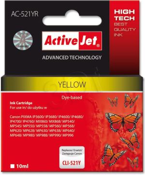 Tusz Activejet tusz AC-521YR / CLI-521Y (yellow) 1