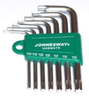 Jonnesway Zestaw kluczy trzpieniowych torx typ L T10-T40 7szt. (H08M07S) 1