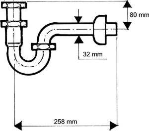 Syfon McAlpine rurowy 5/4" DN32 chrom (215CB) 2