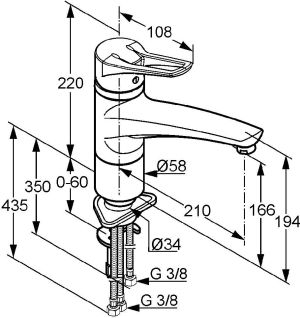 Bateria kuchenna Kludi MX stojąca chrom (399050562) 2