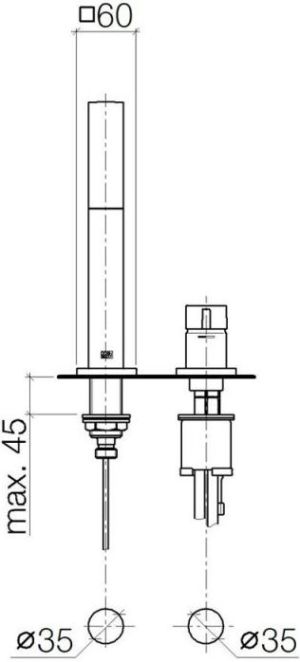 Bateria umywalkowa Dornbracht MEM stojąca cyprum (32513782-49) 3