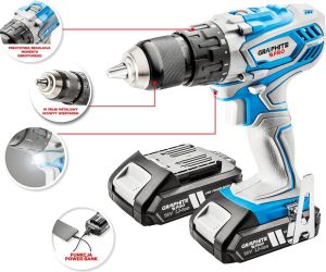 Wiertarko-wkrętarka Graphite Pro 59GP400 18 V 2 x akumulator 2.5 Ah 2