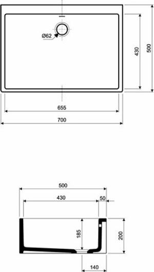 Zlewozmywak Koło Zlew ceramiczny Nova Pro 70cm biały (5230000) 2