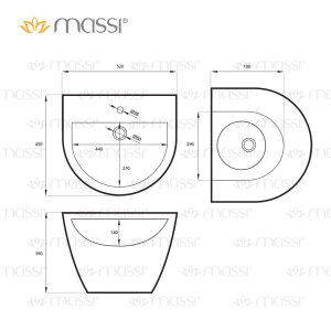 Umywalka Massi Decos 52cm Easy Clean (MSU-K9376) 3