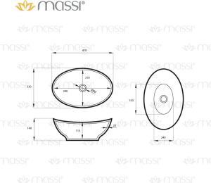 Umywalka Massi Oval 41cm Easy Clean (MSU-5060B) 6