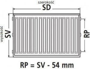 Kermi Grzejnik Therm X2 Profil-V 12 300 x 700mm (FTV120300701R1K) 3