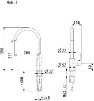 Bateria kuchenna KFA Mohit stojąca chrom (5913-815-00) 2