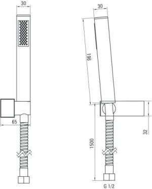 Zestaw prysznicowy Deante Square punktowy chrom (NOQ 041K) 2