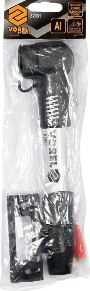 Vorel Pompka rowerowa teleskopowa aluminiowa podwójna głowica + uchwyt do ramy + końcówki (82031) 4