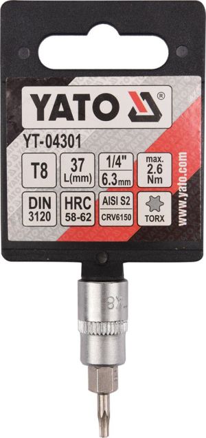 Yato Nasadka trzpieniowa Torx 1/4" T8 x 37mm (YT-04301) 3