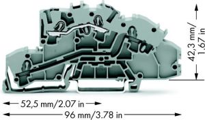 Wago Złączka szynowa 1-pietrowa 2,5mm2 L szara (2003-7650) 2