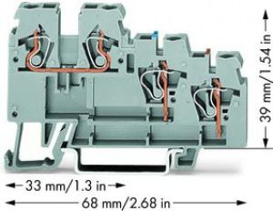 Wago Złączka szynowa 3-przewodowa do czujnikow szara (270-560) 2