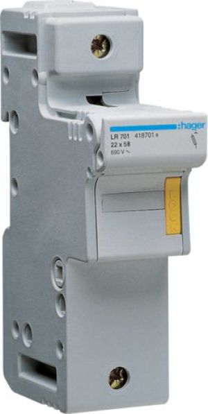 Hager Modułowa podstawa bezpiecznikowa 1P L58 bezpiecznik 22x58mm, 125A 500V (LR701) 1