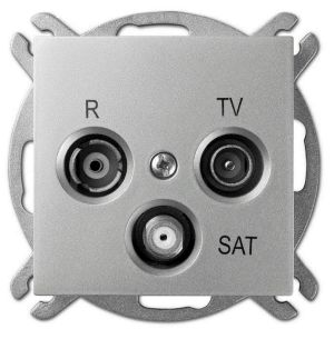 Elektro-Plast Gniazdo antenowe Sentia RTV-SAT końcowe srebrny połysk (1453-56) 1