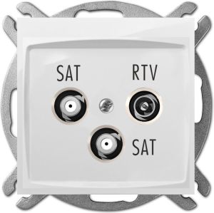 Elektro-Plast Gniazdo antenowe Carla R-TV- 2xSAT końcowe białe (1760-10) 1