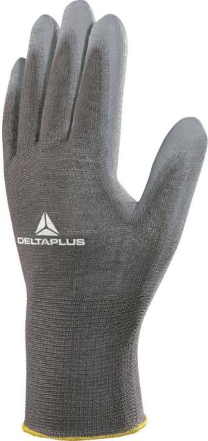 Delta Plus Rękawice z poliestru strona chwytana powlekana PU rozmiar 8 szary (VE702PG08) 1