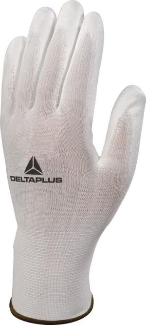 Delta Plus Rękawice z poliestru strona chwytana powlekana PU rozmiar 10 biały (VE702P10) 1