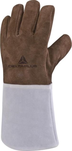 Delta Plus Rękawice spawalnicze z dwoiny bydlęcej rozmiar 10 brązowo-szary (TER25010) 1