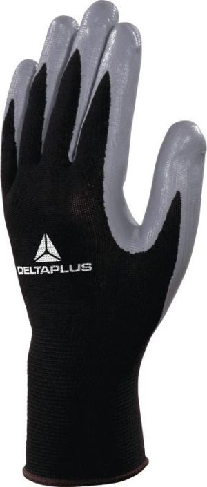 Delta Plus Rękawice dziane z poliestru strona chwytna nitryl rozmiar 7 czarno-szary (VE712GR07) 1