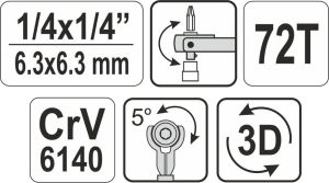 Yato Grzechotka do bitów 1/4" (YT-03311) 7