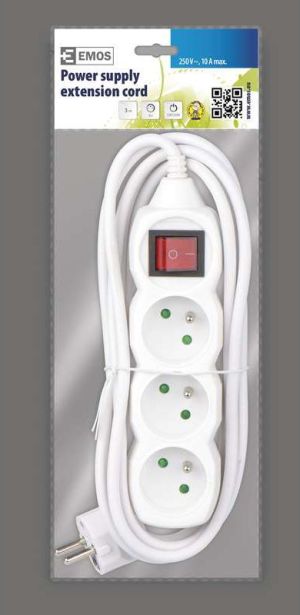Listwa zasilająca Emos 3 gniazda 3 m biała (P1313) 2