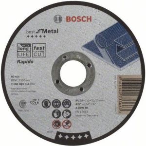 Bosch Tarcza tnąca prosta Best for Metal Rapido 125 x 22mm A60W (2608603514) 1