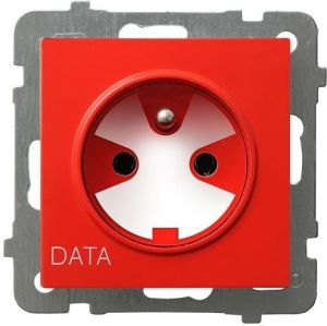 Ospel Gniazdo AS pojedyncze z uziemieniem DATA i kluczem uprawniającym czerwone (GP-1GZK/m/00) 1