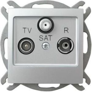 Ospel Gniazdo antenowe Impresja RTV-SAT końcowe srebrne (GPA-YS/m/18) 1