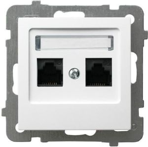 Ospel Gniazdo komputerowe AS podwójne 5e białe (GPK-2G/K/m/00) 1
