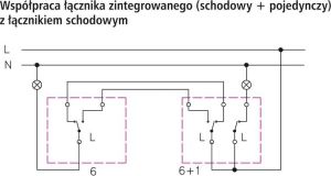 Ospel Łącznik schodowy Sonata jednobiegunowy 16AX IP20 biały (ŁP-9R/m/00) 3
