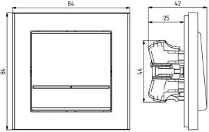 Ospel Przycisk dzwonek Sonata 10AX IP20 z podświetleniem czarny metalik (ŁP-6RS/m/33) 2