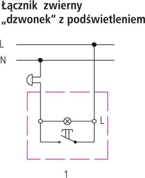 Ospel Przycisk dzwonek Sonata 10AX IP20 z podświetleniem czarny metalik (ŁP-6RS/m/33) 3