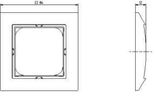 Ospel Ramka pojedyncza Impresja do łączników IP-44 tytan (RH-1Y/23) 2