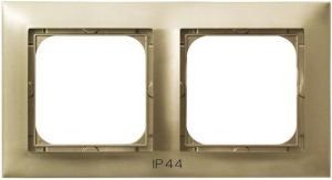 Ospel Ramka podwójna Impresja do łączników IP-44 złoty metalik (RH-2Y/28) 1